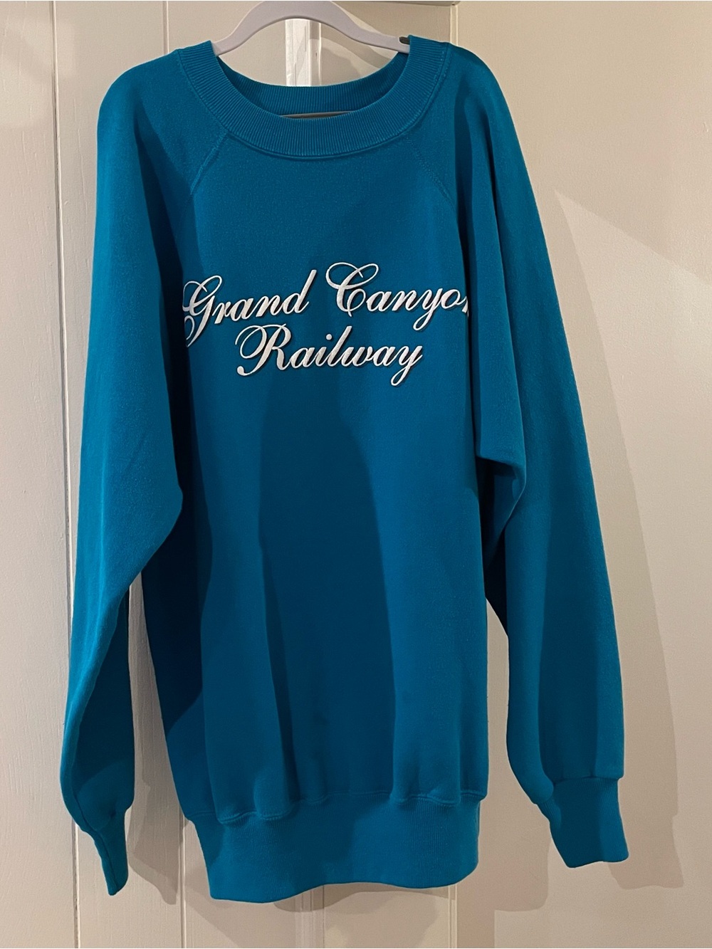 Vintage Grand Canyon Railway Teal Crewneck Sweatshirt, Ultra Sweats, XL
